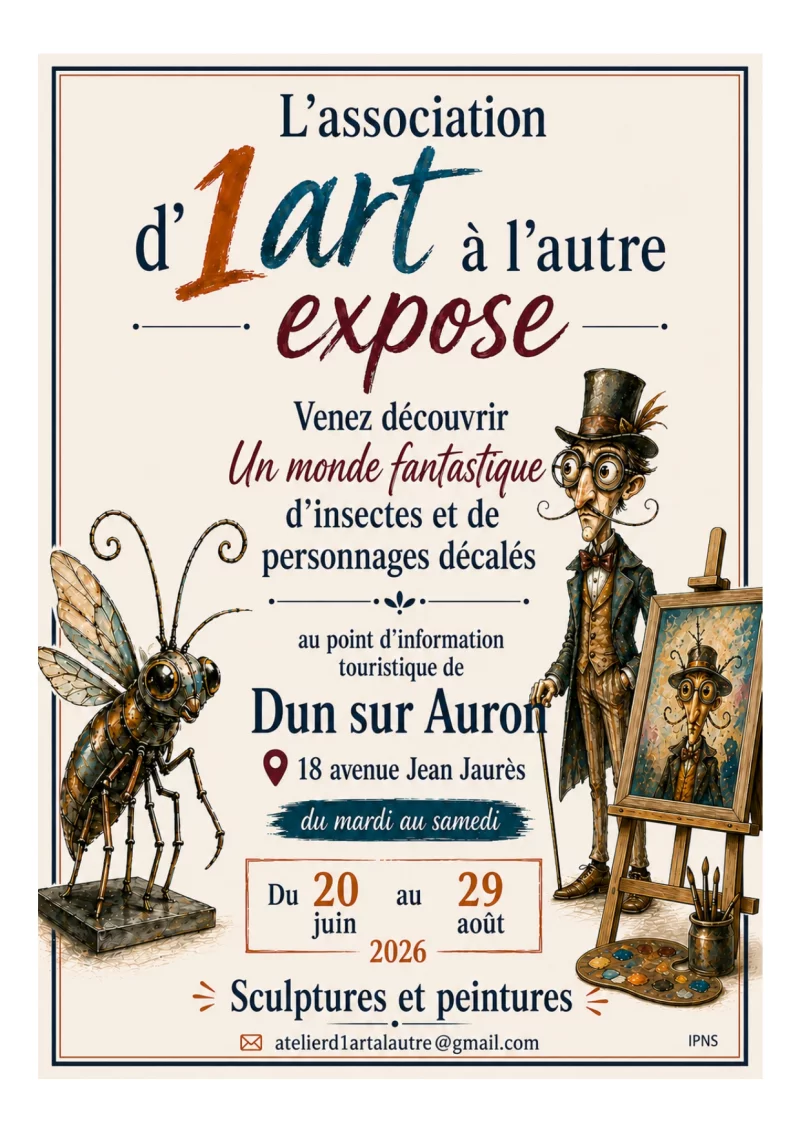 Exposition d'1 art à l'autre au Point d'Information Touristique Le Dunois