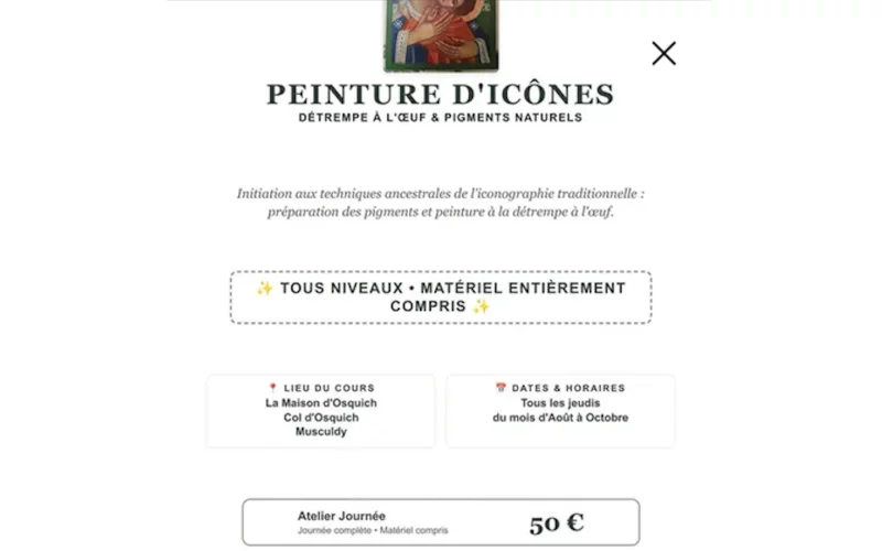 Atelier : peinture d'icônes