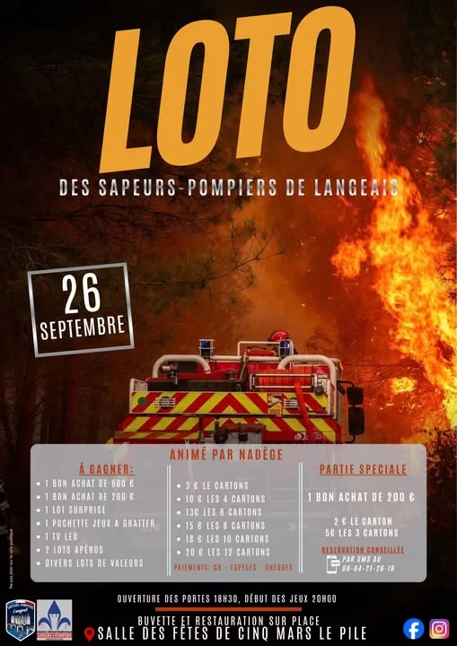 LOTO DES SAPEURS POMPIERS DE LANGEAIS