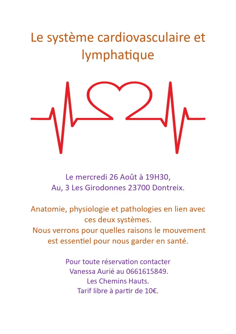 Conférence : Le système cardiovasculaire et lymphatique