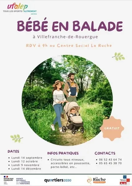Bébé en balade à Villefranche-de-Rouergue