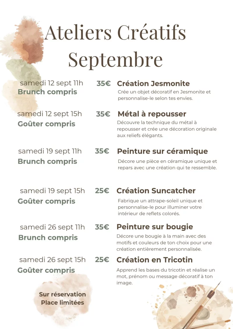 Atelier création d'un suncatcher et goûter - Maison Tarte