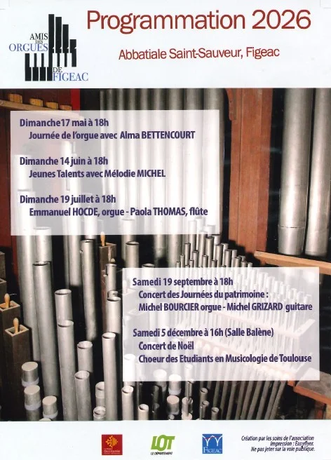 Concert du Patrimoine des Amis des orgues à Figeac