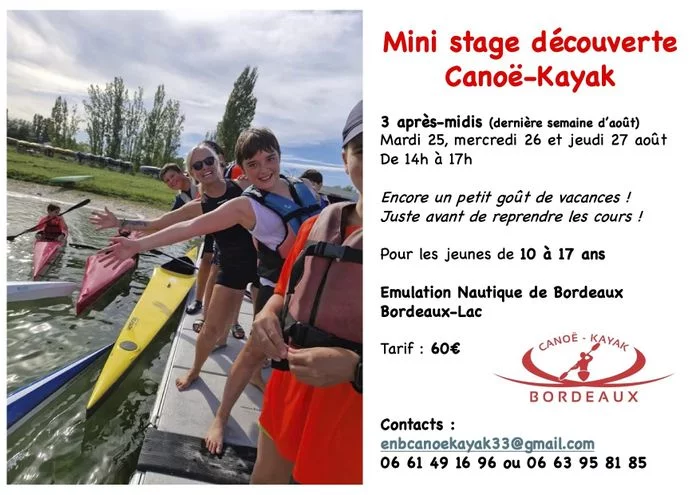 Mini-Stage Découverte Canoë-Kayak à Bordeaux-Lac