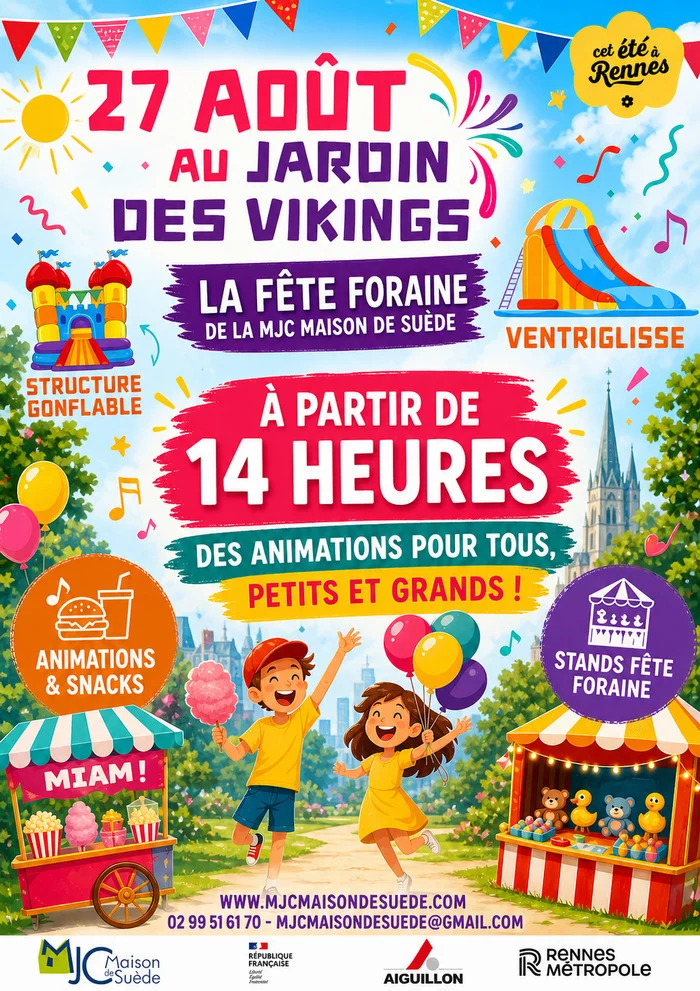 📣 27 août – Fête foraine de la MJC Maison de Suède !