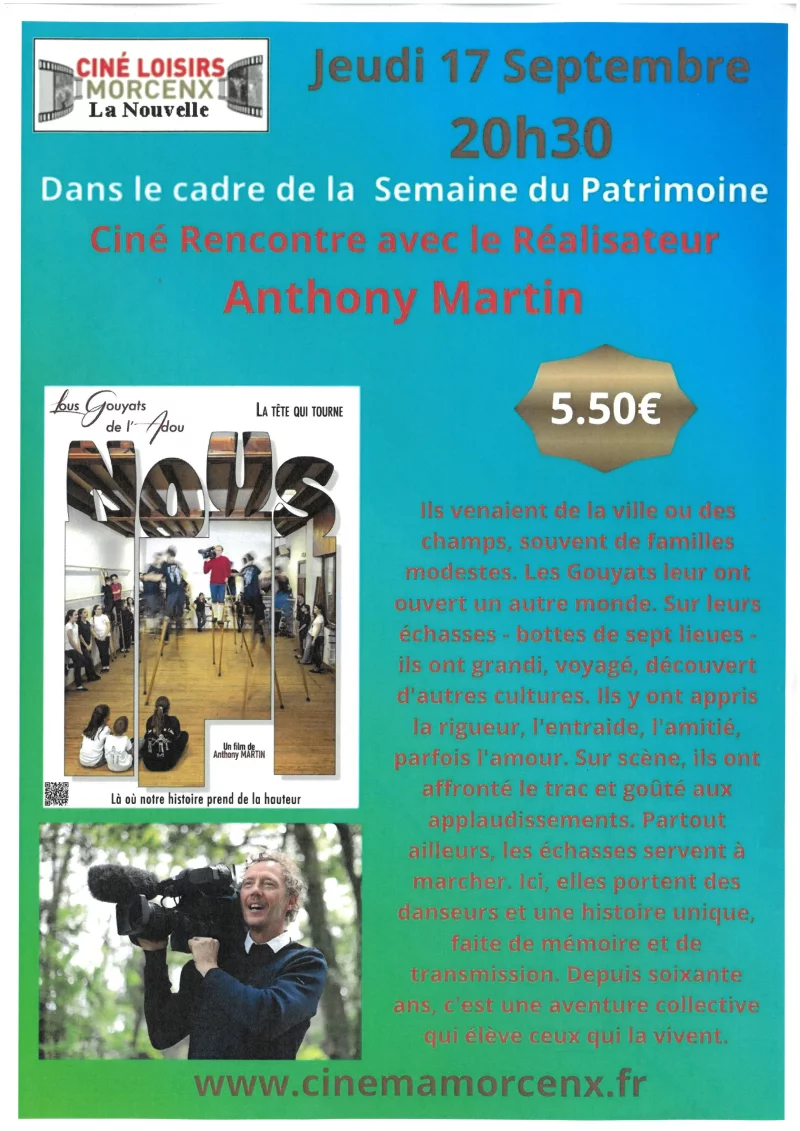 Ciné rencontre avec le réalisateur Anthony Martin