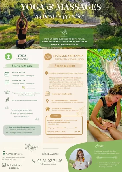 Yoga et massages au bord de la rivière