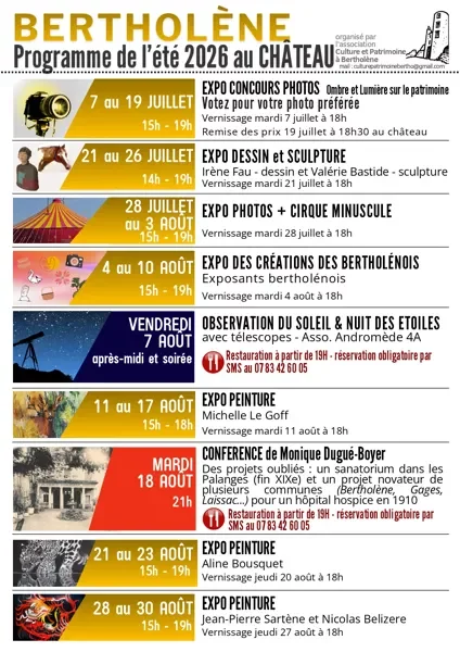 Exposition à Bertholène