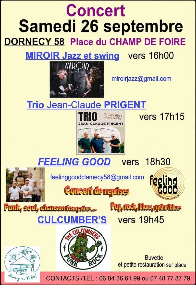 Dornecy en fête :  4 Groupes - 4 Concerts !