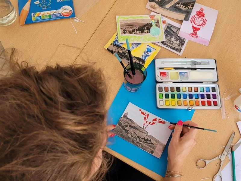 Atelier carte postale & Goûter coloré