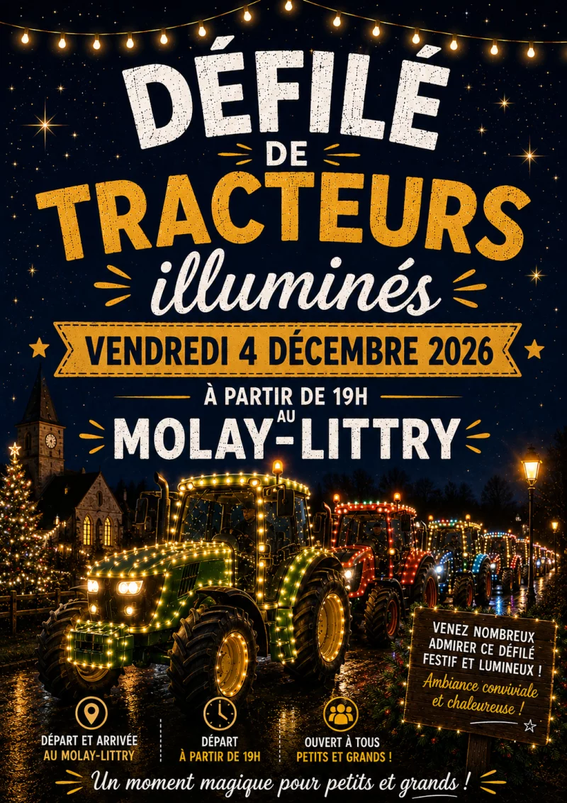 Défilé de tracteurs illuminés