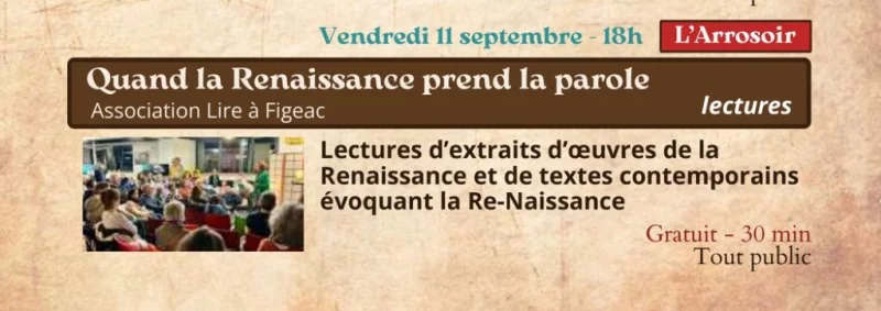 Festival Re-naissance à Figeac : Quand la Renaissance prend la parole