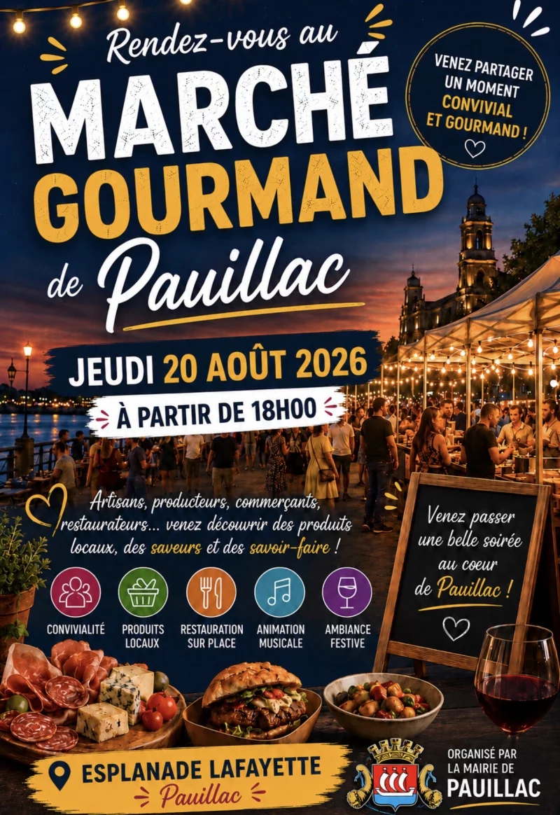 Marché nocturne et gourmand à Pauillac