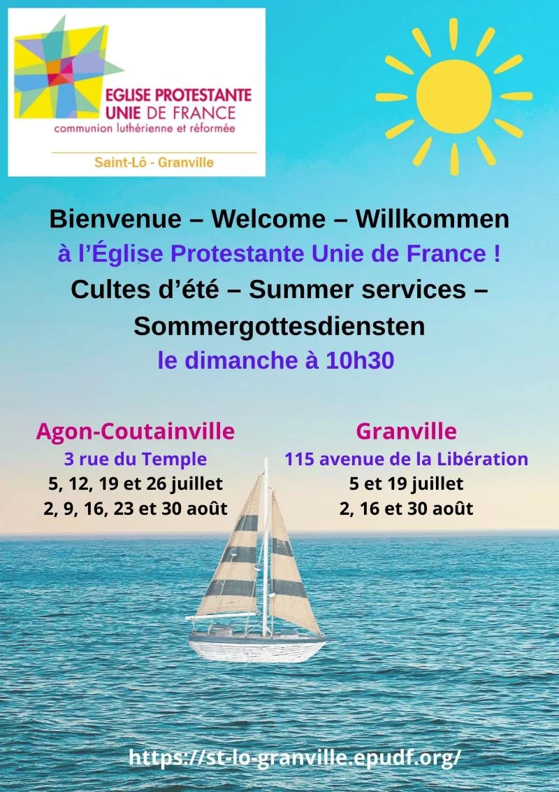 Cultes d'été de l'Eglise Protestante Unie de France (EPUdF) à Granville