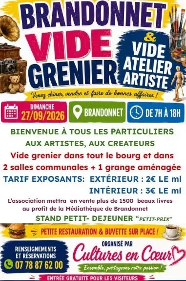 Vide-greniers et vide atelier artistes