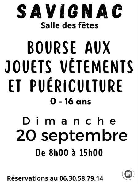 Bourse aux jouets, vêtements et puériculture