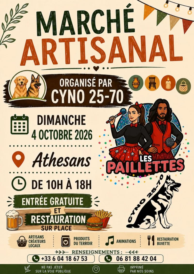 Marché artisanal organisé par Cyno 25 70