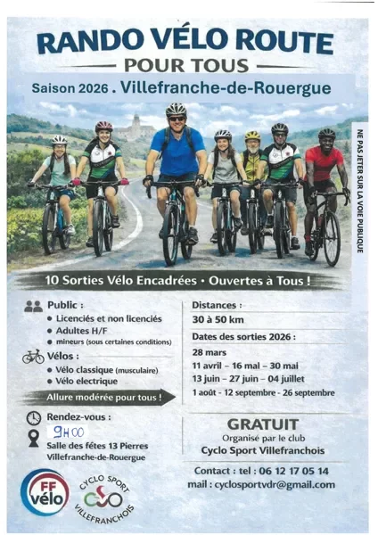 Cyclo Sport Villefranchois : les sorties 2026 pour tous !