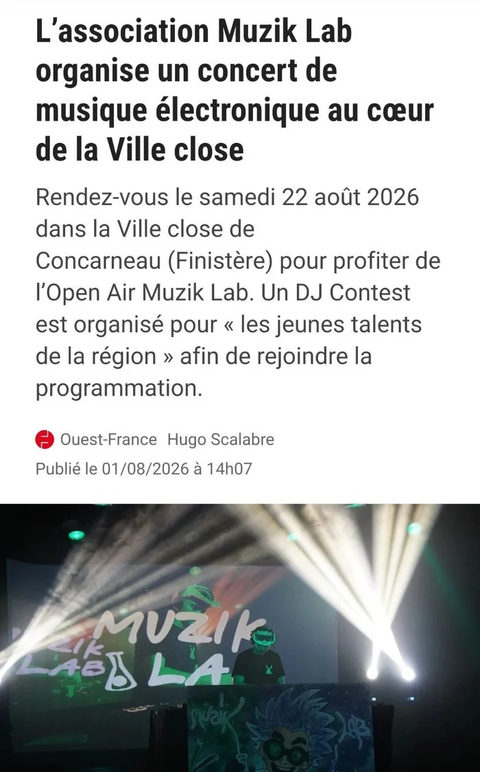 Open Air Muzik Lab - Concert de musique électronique et DJ Contest
