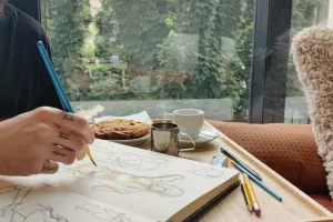 Café cookie croquis