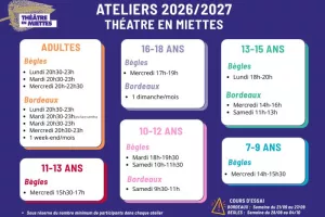 Inscription - Atelier de théâtre enfant/ado/adulte - saison 2026/2027