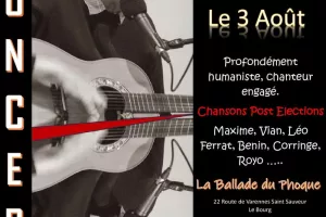 Spectacle chanson française avec Hervé Pottier chez Tavernier à Fressenneville – 3 juillet