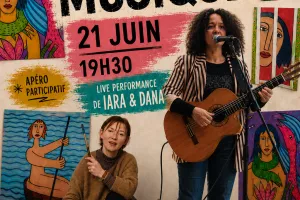 Fête de la musique - Dana Sereda et Lara performance musique et peinture