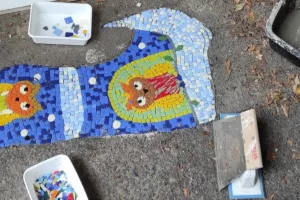 Fresque en mosaïque - chantier artistique !