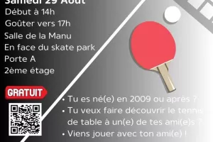 Découverte du Tennis de Table : Viens jouer avec un(e) ami(e) !