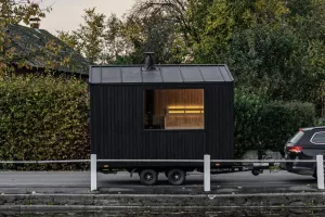 Sauna mobile face à la Manche à Langrune-sur-Mer