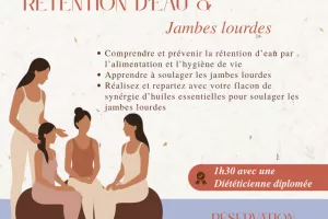 Atelier avec une diet : rétention d'eau et jambes lourdes