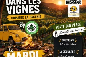 Brasero dans les vignes au domaine La Paganie