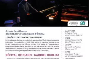 Concerts Classiques Epinal - Récital de piano de Gabriel Durliat