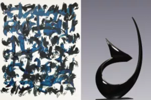 Au-delà des lignes : dialogue entre les peintures-gravures de Renaud Allirand et les sculptures d’Édouard Hervé