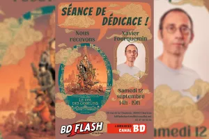 Séance de dédicace de Xavier Fourquemin pour Chroniques de Fer et d'Écailles