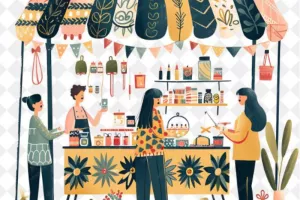 Marché artisanal et feu d'artifice