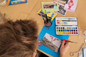 Atelier carte postale & Goûter coloré