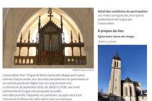 Journées du Patrimoine : Visite commentée et démonstration de l'orgue de Notre-Dame-des-Neiges