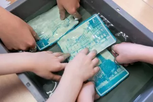 Atelier souvenir en bleu